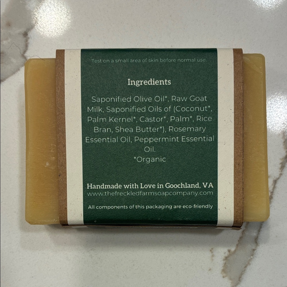 The Freckled Farm Rosemary Mint Goat Milk Soap - Green - Picture 2 of 2